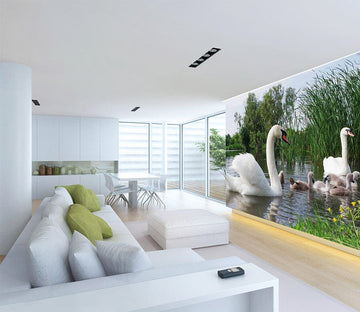 3D Swan Lake 1074 Wall Murals Wallpaper AJ Wallpaper 2 