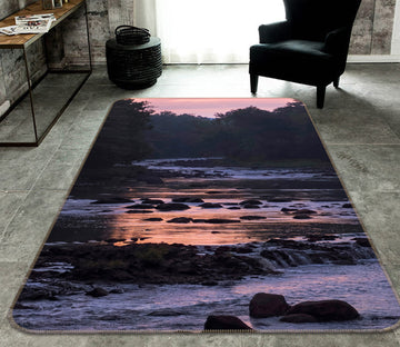 3D Twilight River 1036 Jerry LoFaro Rug Non Slip Rug Mat