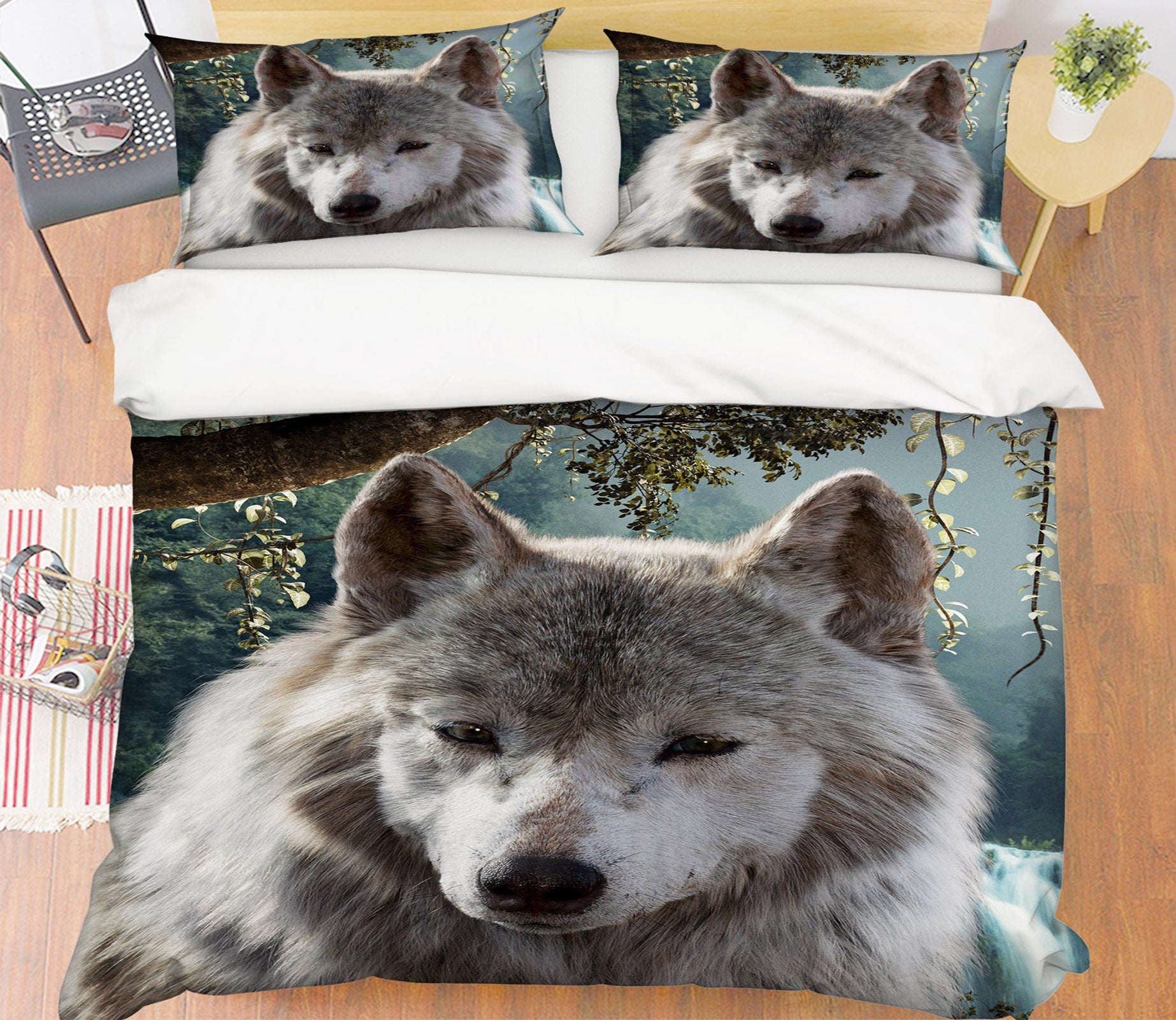 3D Wolf 21062 Bed Pillowcases Quilt