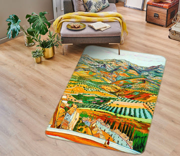 3D Mountain Field 33215 Non Slip Rug Mat