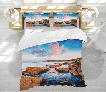 3D Seaside Stone 61034 Bed Pillowcases Quilt