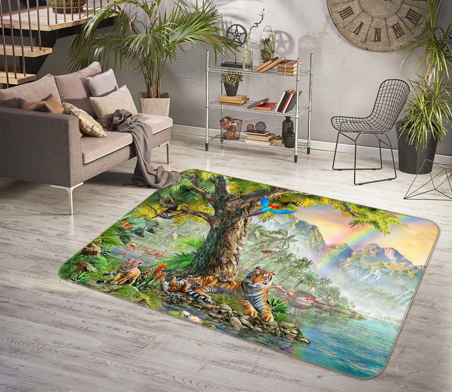 3D Forest Lake 1064 Adrian Chesterman Rug Non Slip Rug Mat Mat AJ Creativity Home 