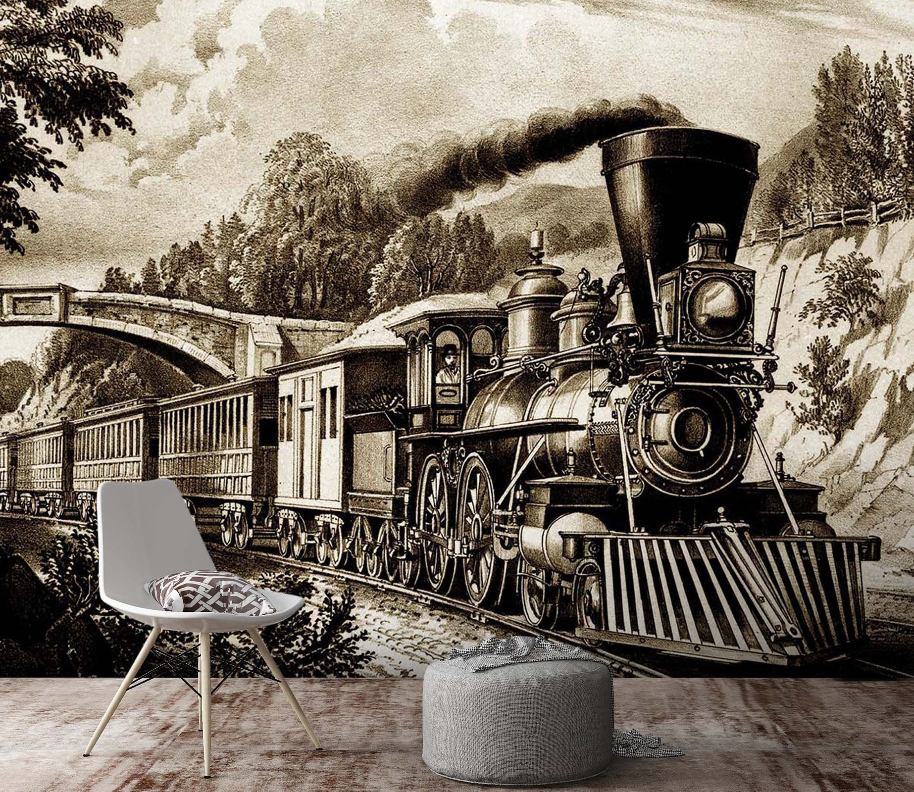 3D Photo Train 025 Vehicle Wall Murals