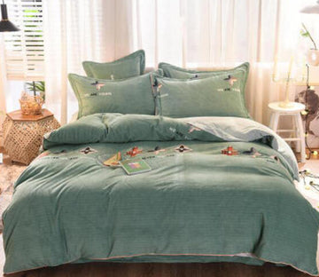 3D Green 20066 Bed Pillowcases Quilt