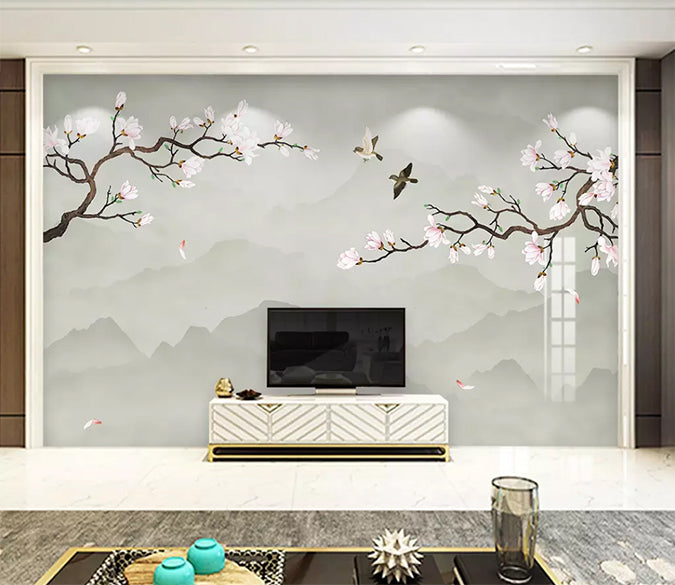 3D Flower Bird 1013 Wall Murals Wallpaper AJ Wallpaper 2 