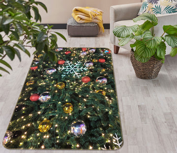 3D Tree Ball 55049 Christmas Non Slip Rug Mat Xmas