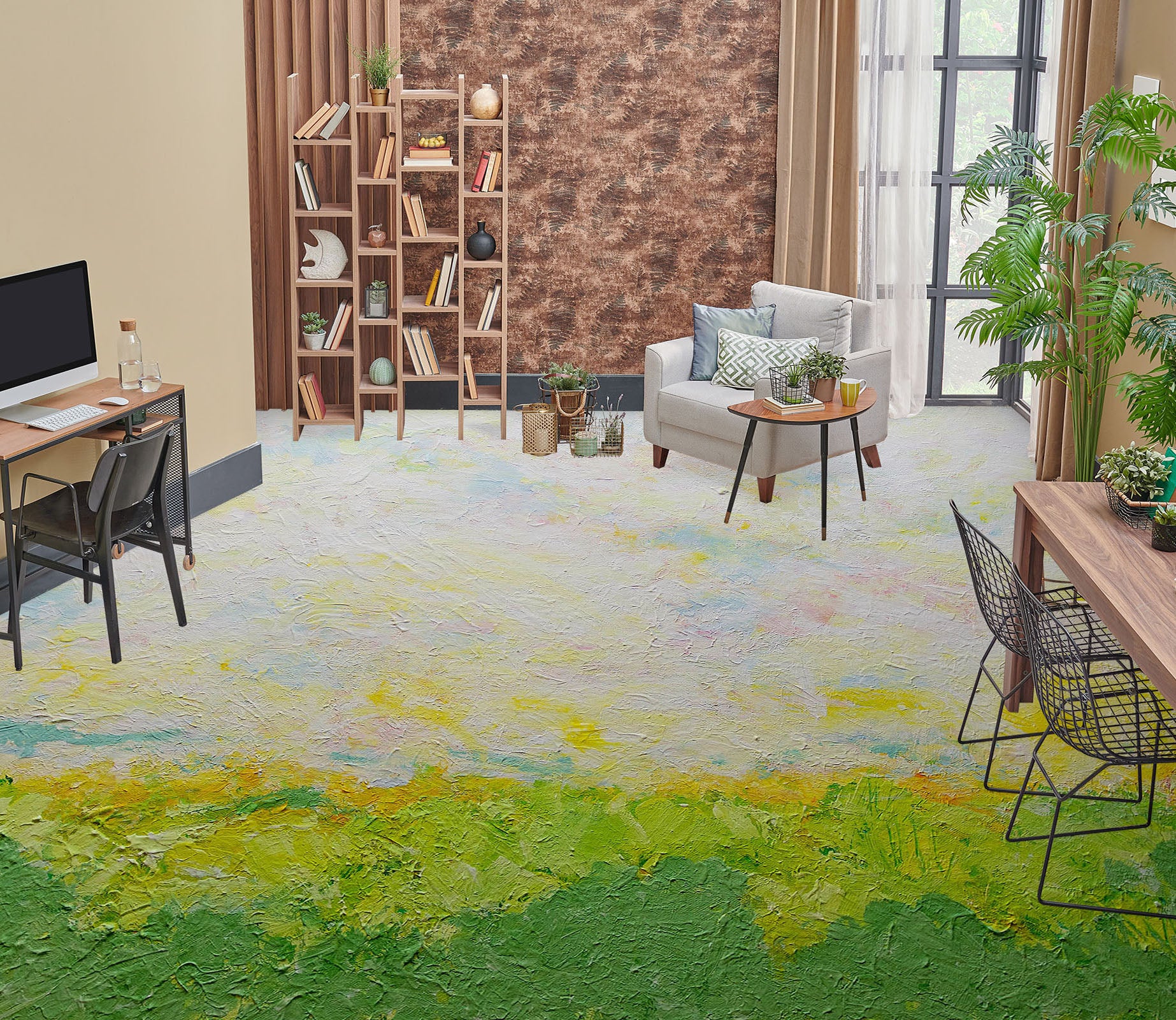 3D Green Grass Pattern Painting 9502 Allan P. Friedlander Floor Mural