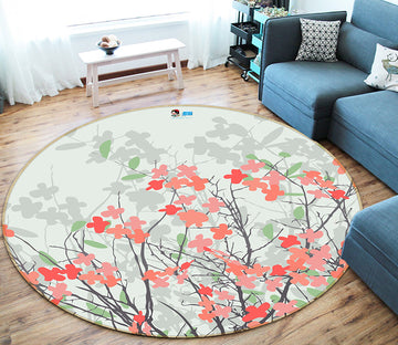 3D Flower bush 66160 Round Non Slip Rug Mat