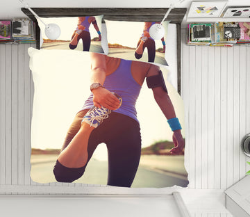 3D Running Fitness 14139 Bed Pillowcases Quilt