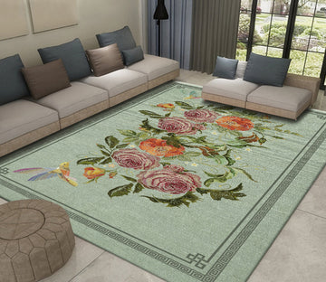 3D Flower Bird WG466 Non Slip Rug Mat Mat AJ Creativity Home 