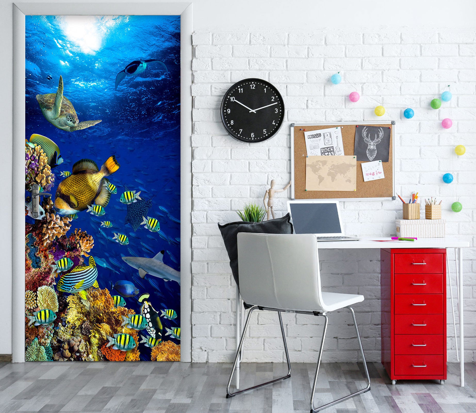 3D Sea Fish 24138 Door Mural