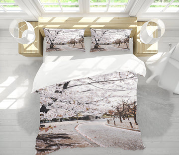 3D Sakura Street 12224 Bed Pillowcases Quilt