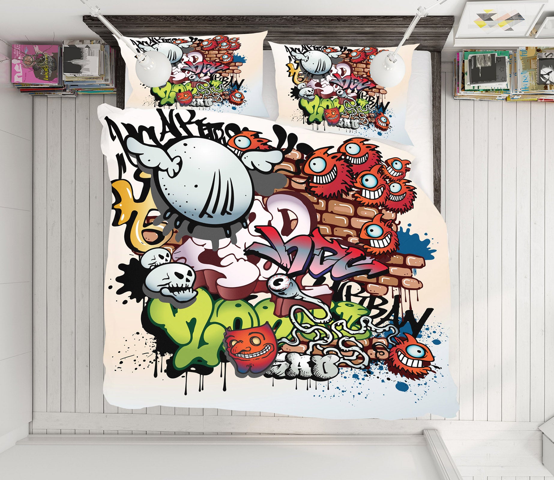3D Graffiti Font Pattern 59054 Bed Pillowcases Quilt