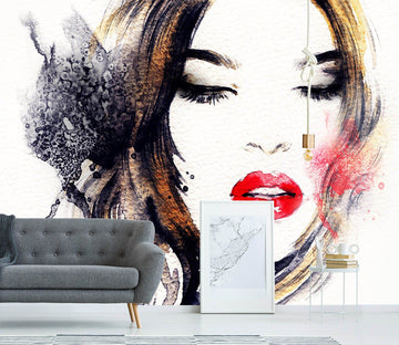 3D Woman Red Lips 582 Wallpaper AJ Wallpaper 2 