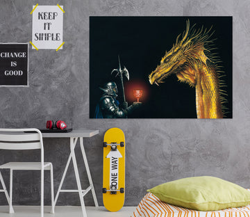 3D Armor Soldier Dragon 8034 Ciruelo Wall Sticker