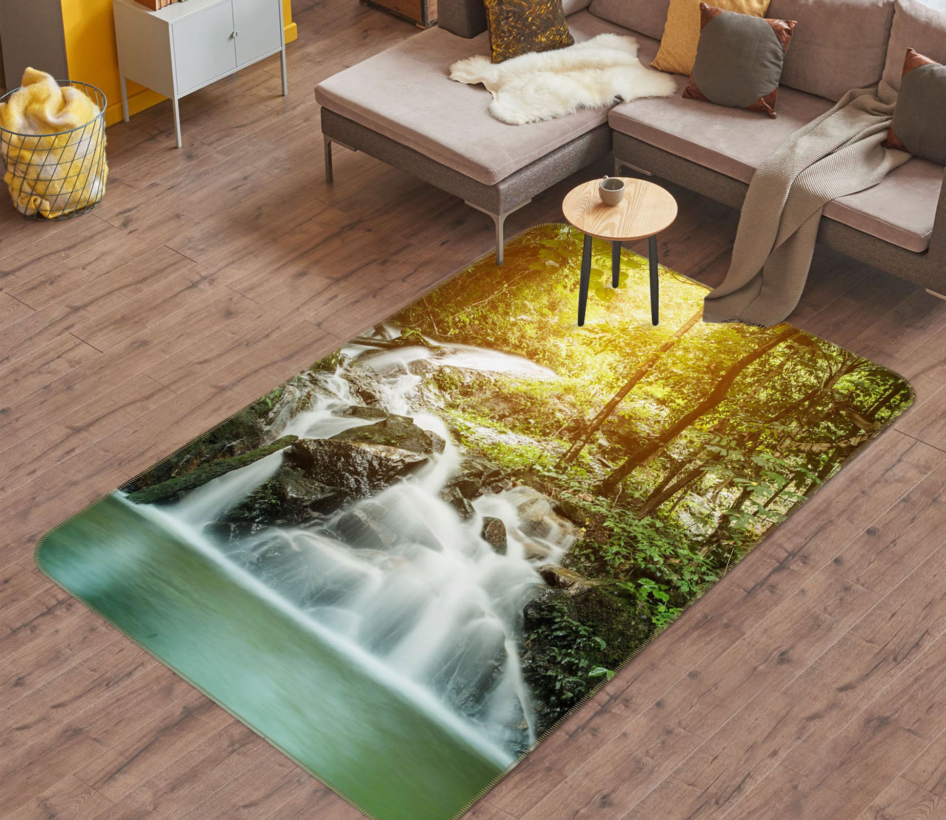 3D Rapids Waterfall 26164 Non Slip Rug Mat