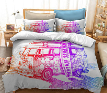 3D Sketch Flat Car 1006 Bed Pillowcases Quilt