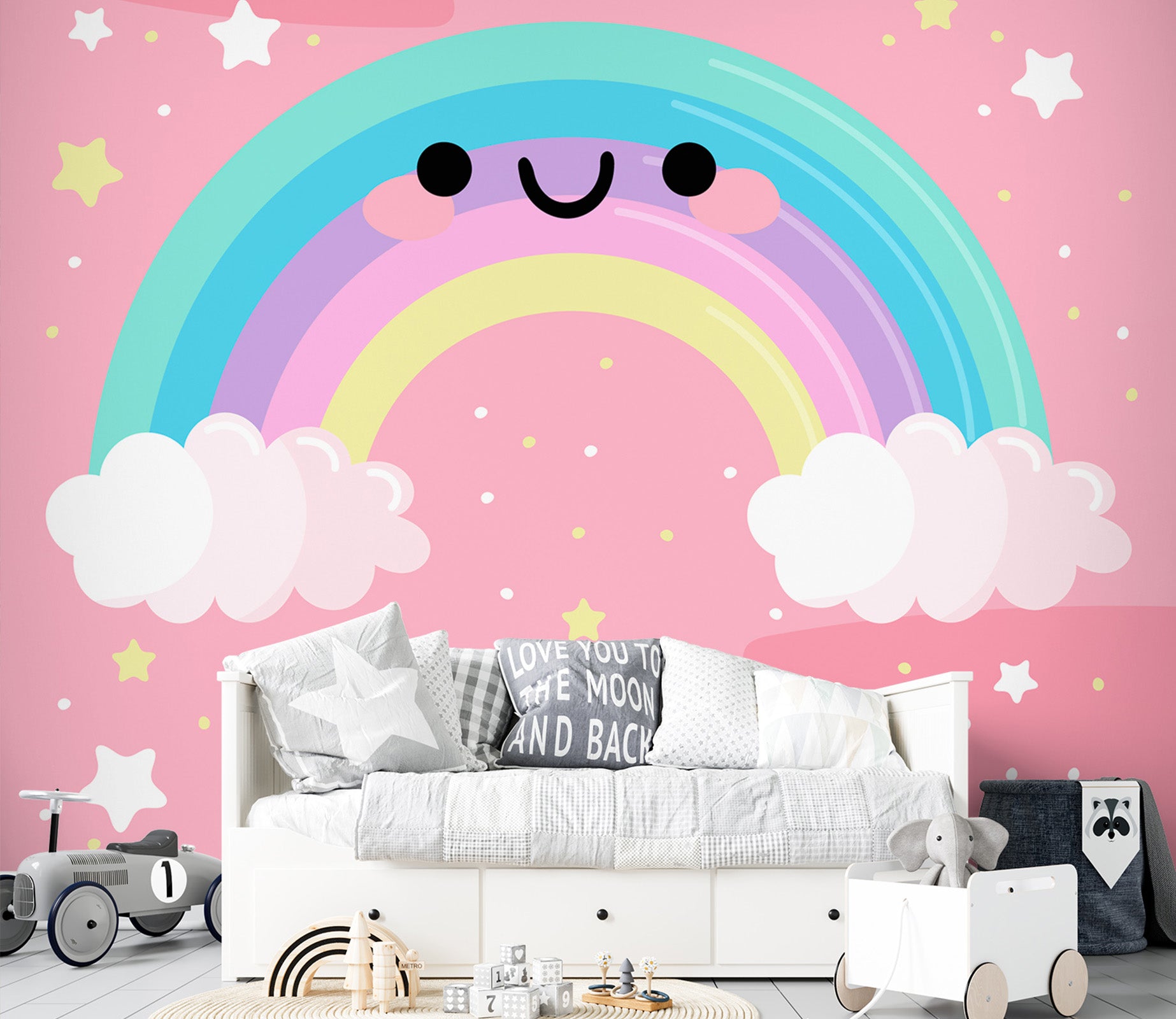 3D Rainbow Clouds 58087 Wall Murals