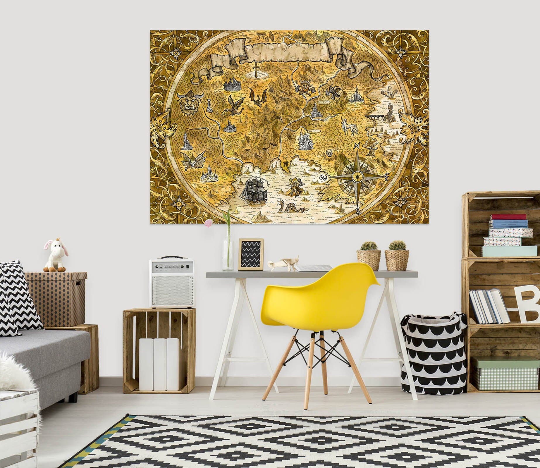 3D Valley River 280 World Map Wall Sticker Wallpaper AJ Wallpaper 2 