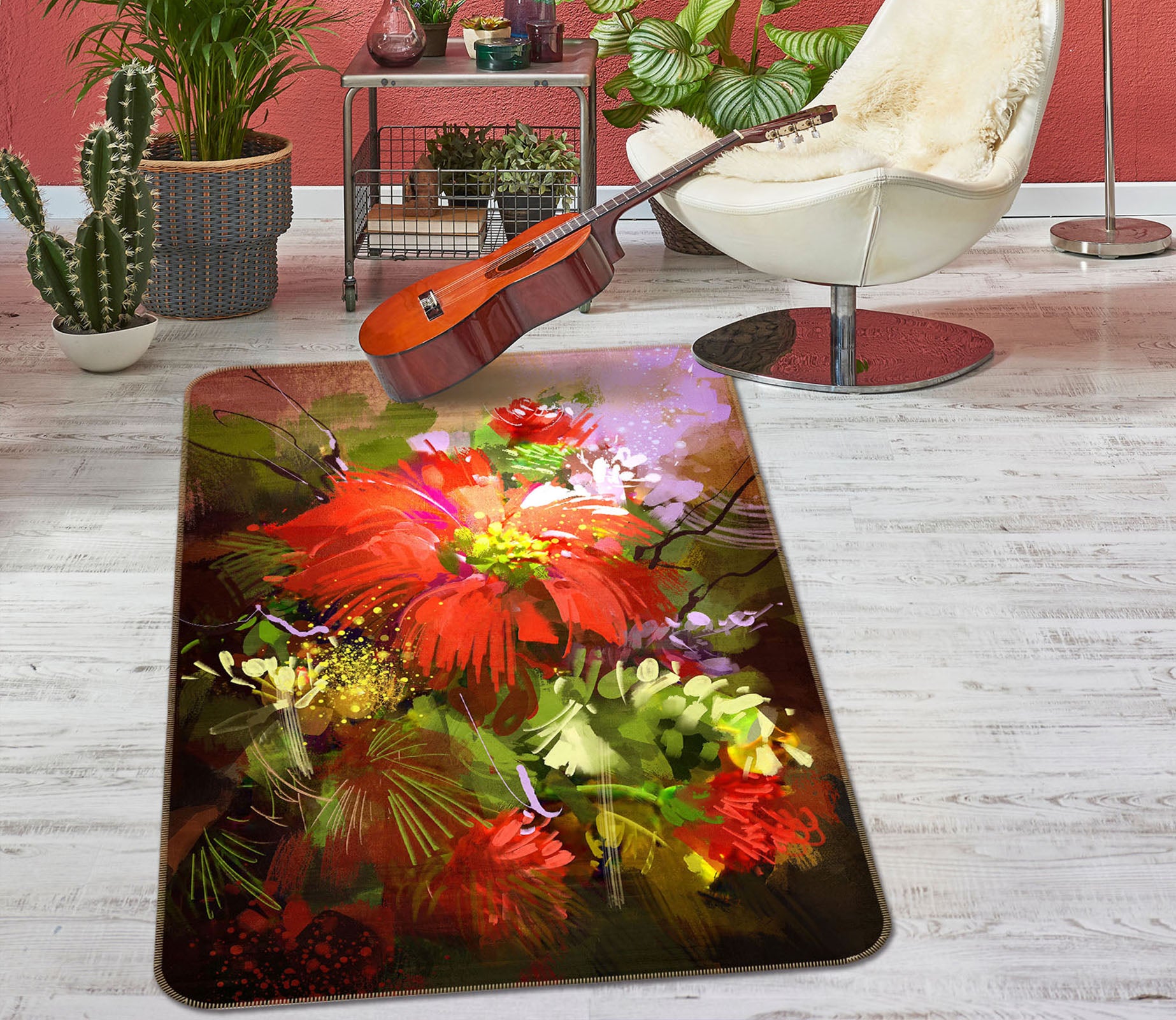3D Flowers 33240 Non Slip Rug Mat