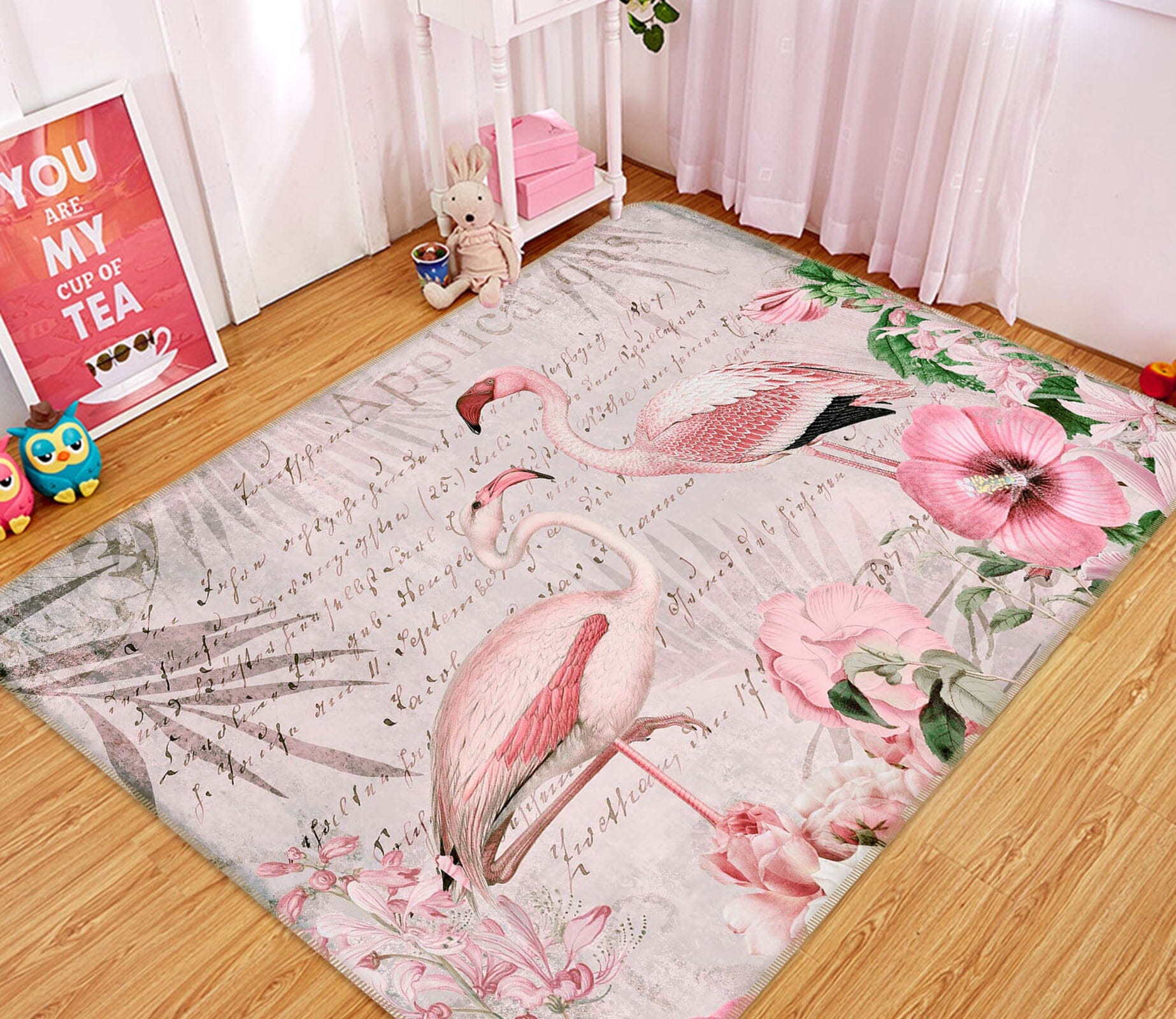 3D Pink Flamingo 1014 Andrea haase Rug Non Slip Rug Mat Mat AJ Creativity Home 
