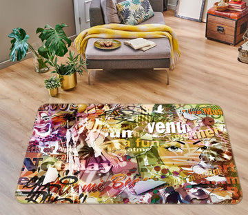 3D Letter Pattern 35222 Non Slip Rug Mat