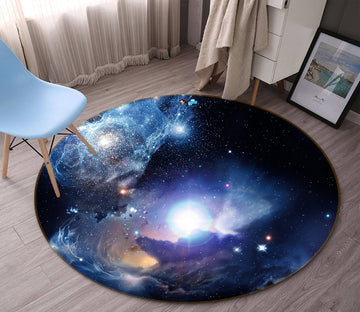 3D Space Starry Sky 72296 Round Non Slip Rug Mat