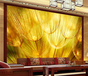 3D Golden Dandelion WC121 Wall Murals