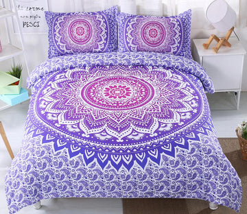 3D Purple Gradient 6078 Bed Pillowcases Quilt