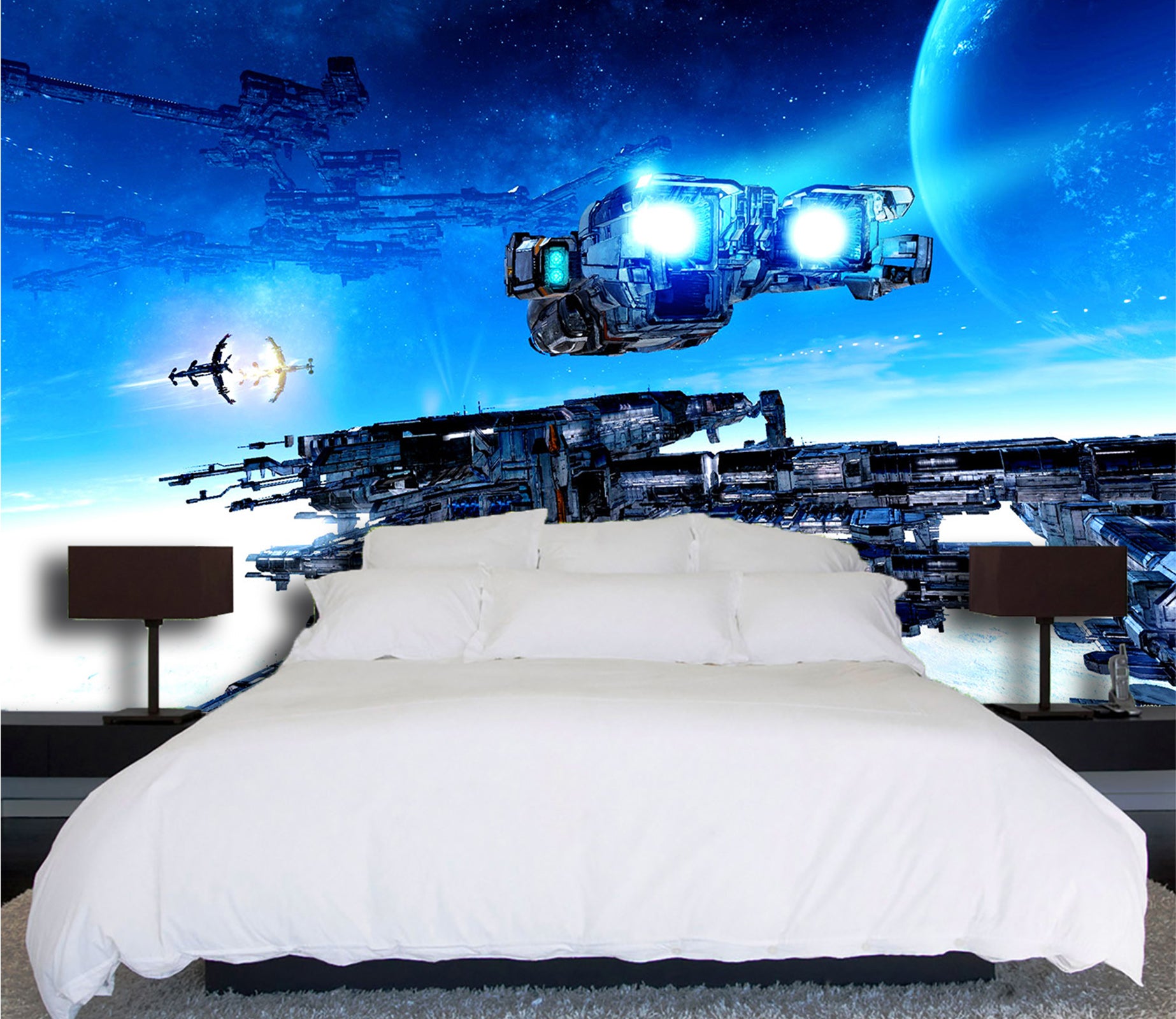 3D Spaceship Space 085 Vehicle Wall Murals