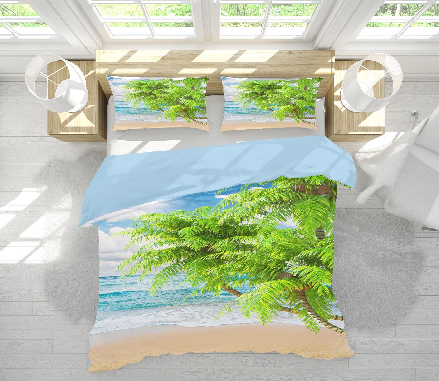 3D Seaside Tree 16109 Bed Pillowcases Quilt
