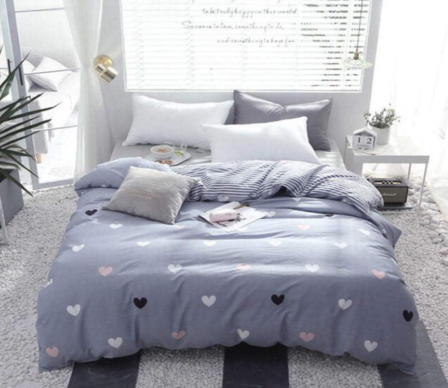 3D Love Pattern On Gray Background 4164 Bed Pillowcases Quilt