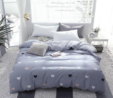 3D Love Pattern On Gray Background 4164 Bed Pillowcases Quilt