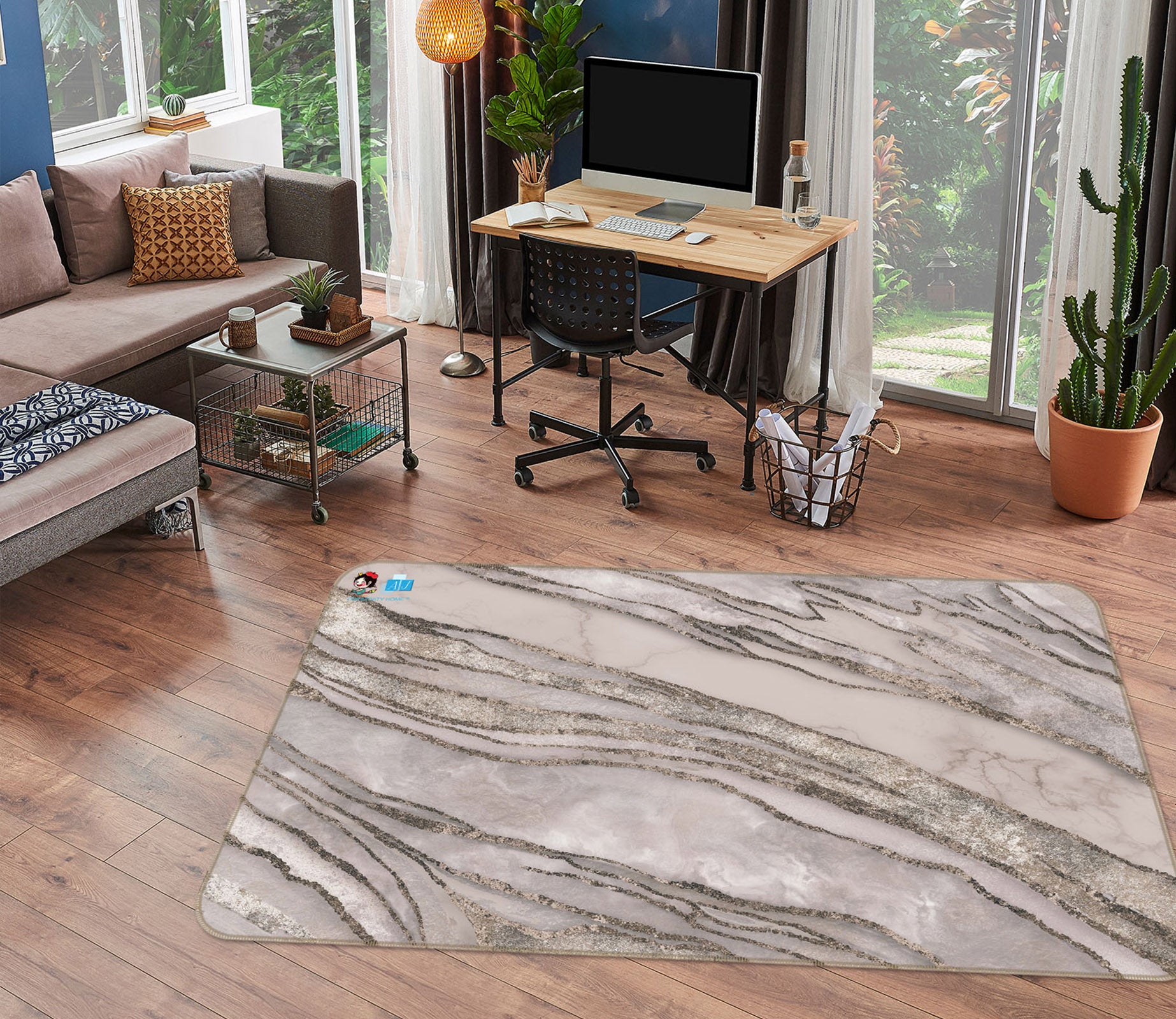 3D Brown Texture 83015 Andrea haase Rug Non Slip Rug Mat