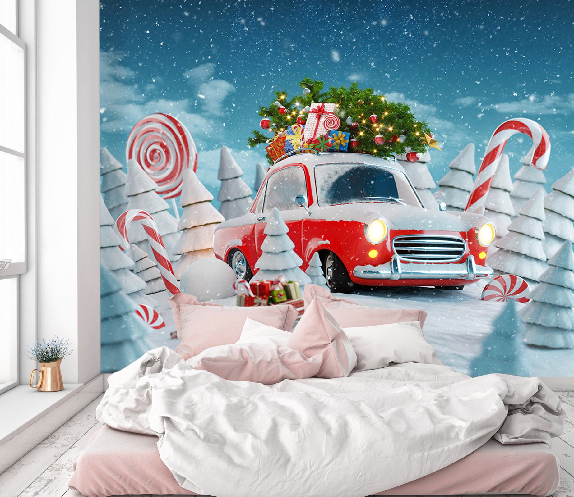 3D Christmas Lollipop 363 Vehicle Wall Murals