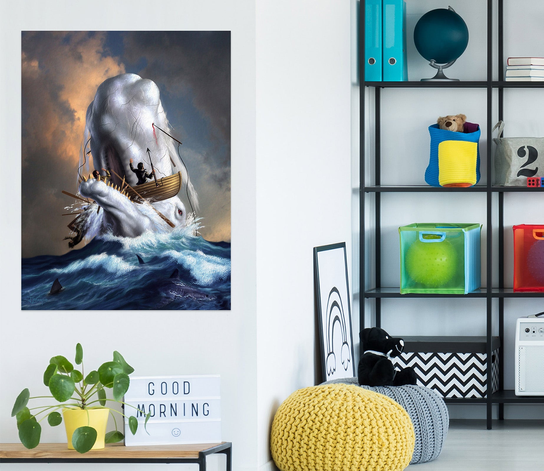 3D Sea Wave Boat 85199 Jerry LoFaro Wall Sticker