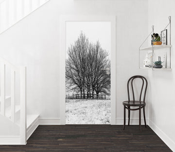 3D Grey Trees Pattern 101212 Assaf Frank Door Mural