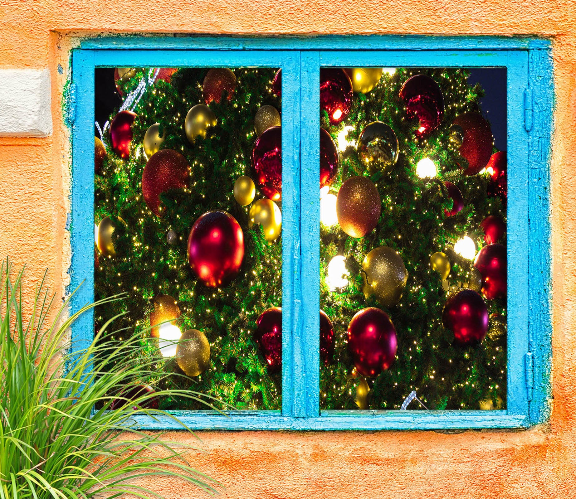 3D Ball Pendant 43015 Christmas Window Film Print Sticker Cling Stained Glass Xmas