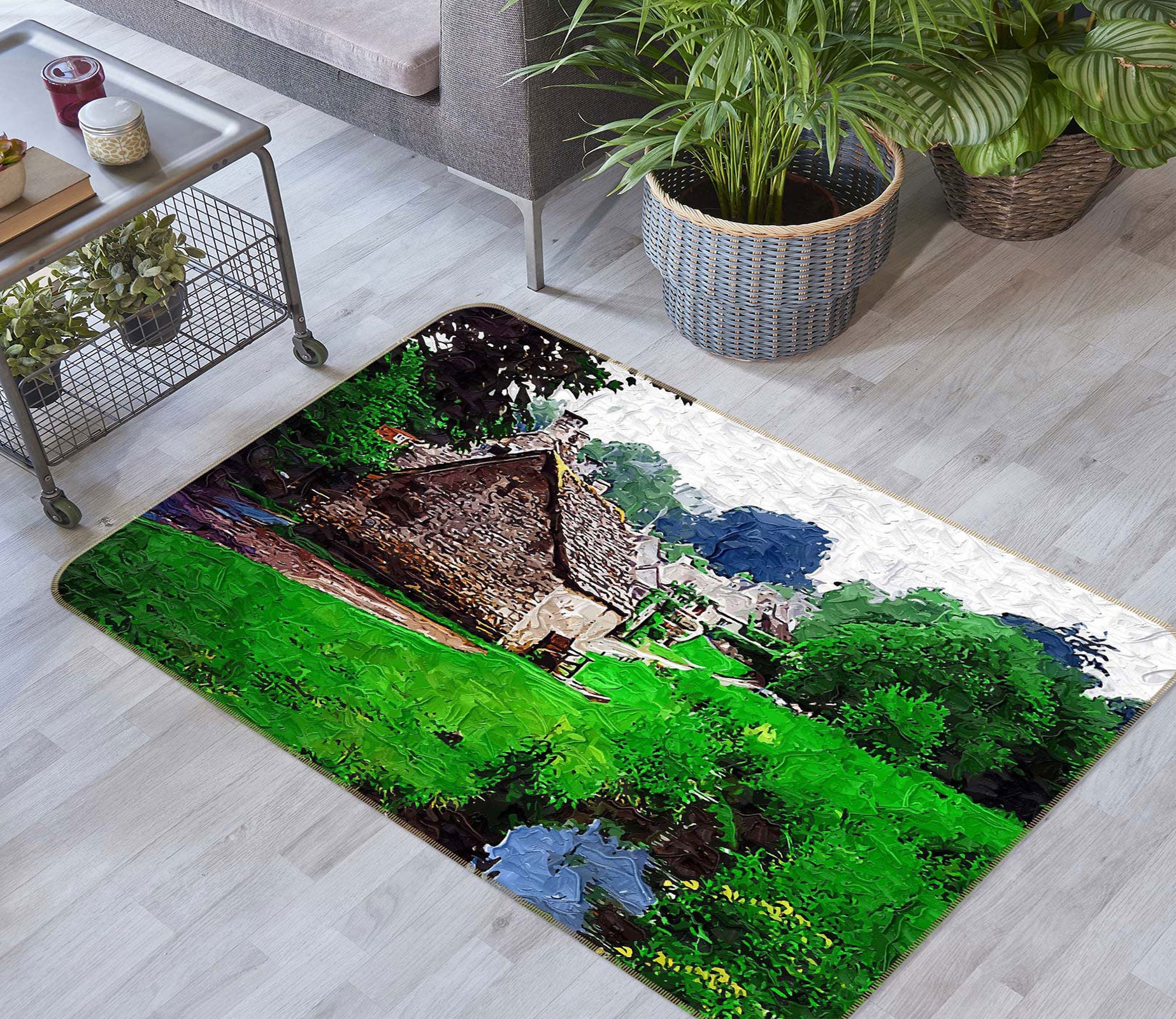 3D Jungle Cabin 75285 Non Slip Rug Mat
