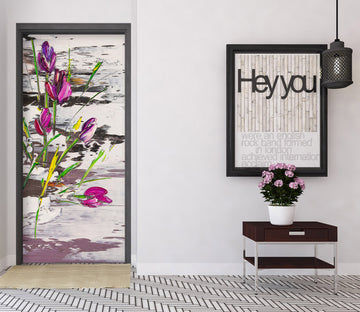 3D Purple Tulips 3271 Skromova Marina Door Mural