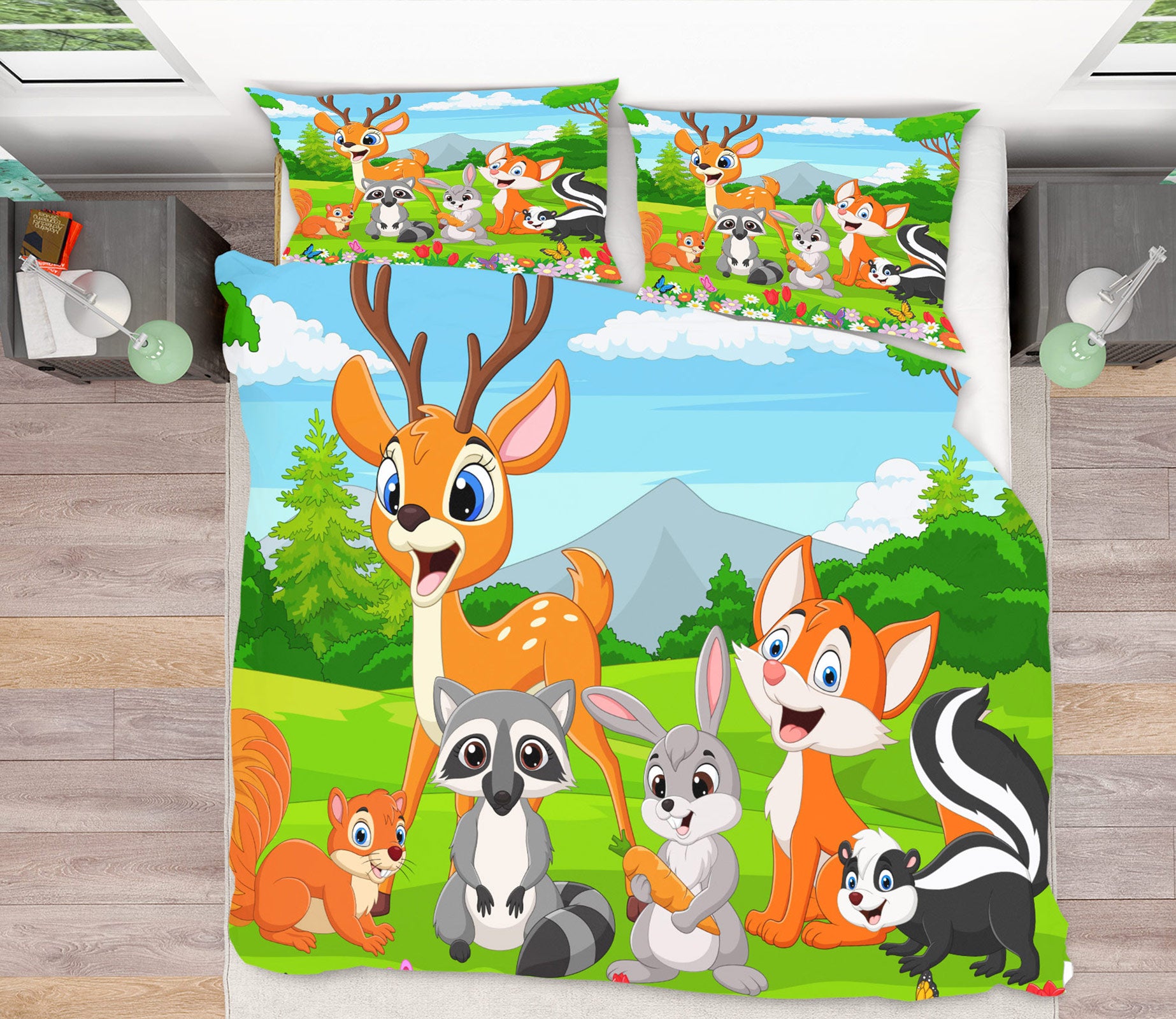3D Forest Animals 60048 Bed Pillowcases Quilt