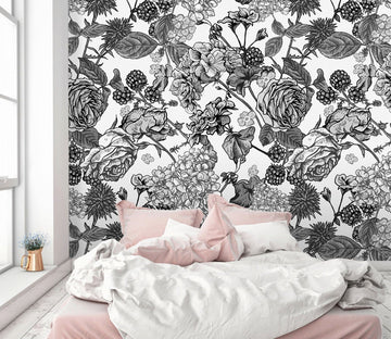 3D Doodle Peony Flower 54 Wall Murals Wallpaper AJ Wallpaper 2 