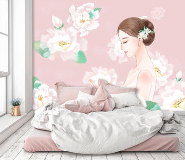 3D Woman Holding Flower 452 Wallpaper AJ Wallpaper 2 