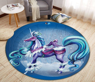 3D Unicorn 83181 Rose Catherine Khan Rug Round Non Slip Rug Mat