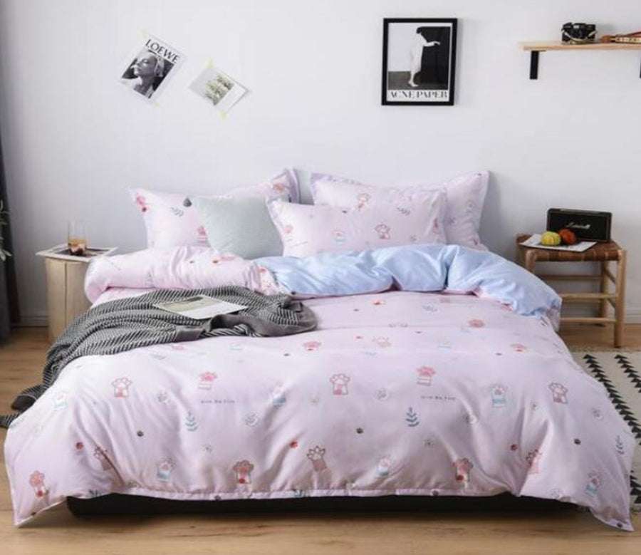 3D Pink Kitten Paw 3079 Bed Pillowcases Quilt