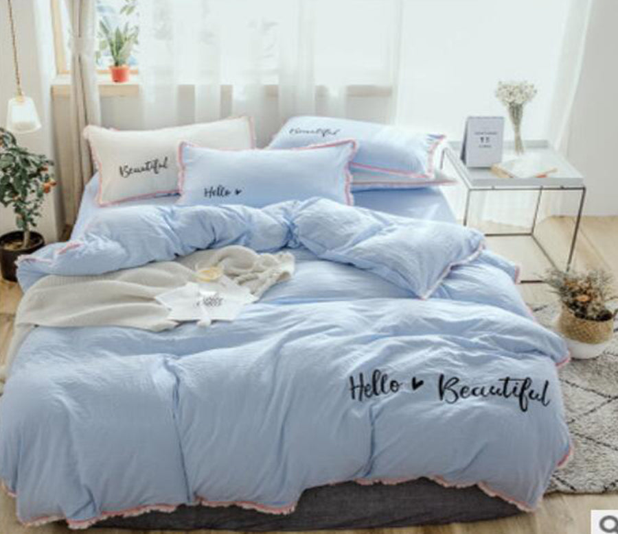 3D Light Blue 50004 Bed Pillowcases Quilt