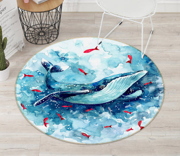3D Whale 37005 Round Non Slip Rug Mat