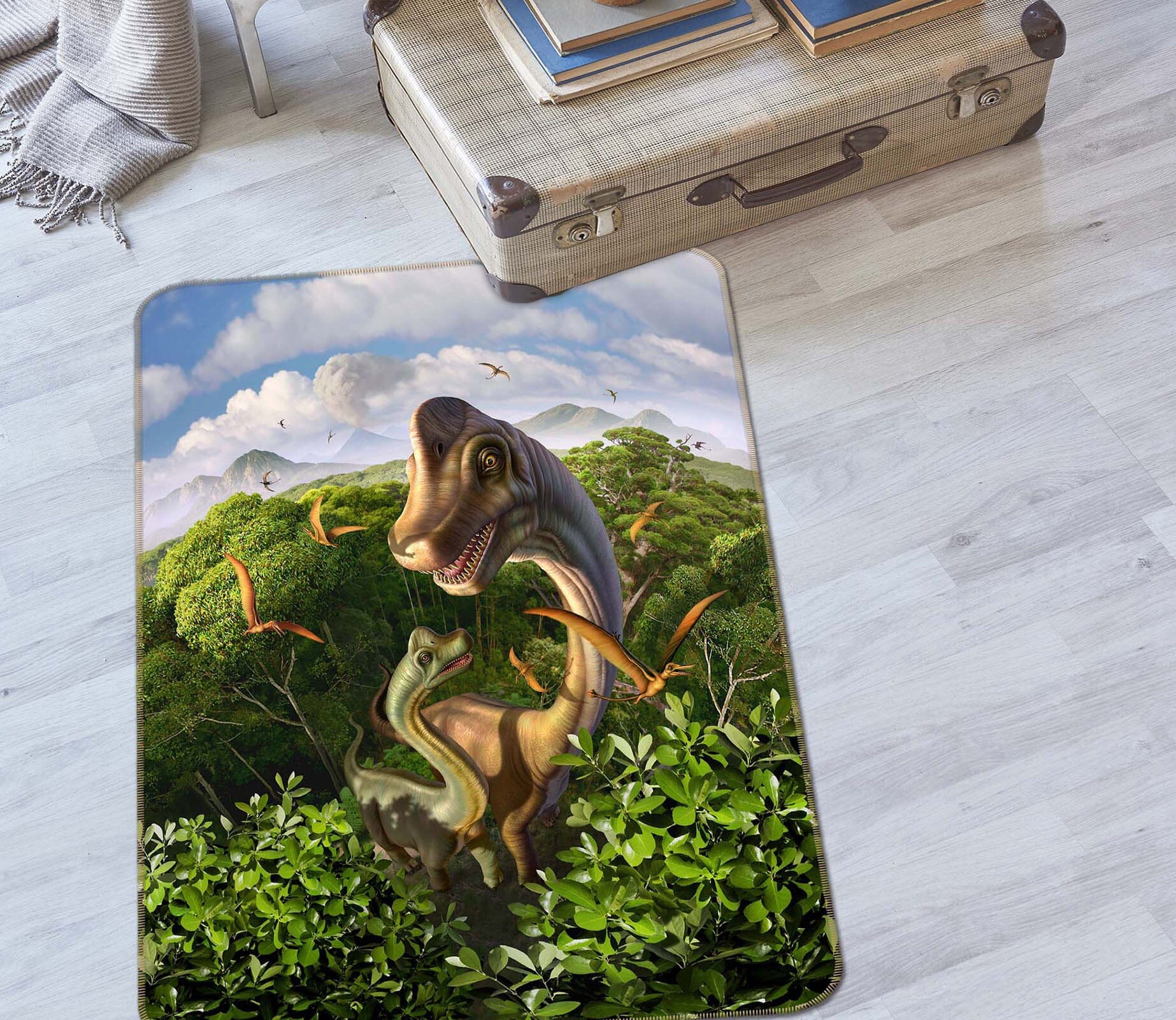 3D Long Necked Dragon 1068 Jerry LoFaro Rug Non Slip Rug Mat Mat AJ Creativity Home 