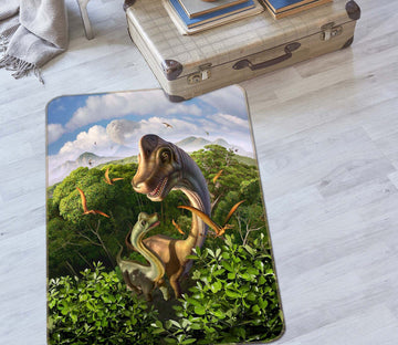 3D Long Necked Dragon 1068 Jerry LoFaro Rug Non Slip Rug Mat Mat AJ Creativity Home 