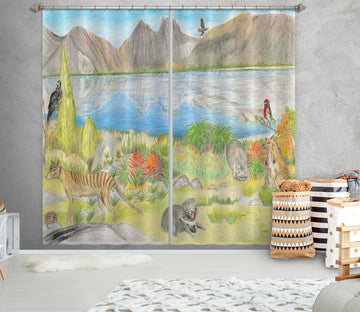 3D Valley Lake 046 Michael Sewell Curtain Curtains Drapes Curtains AJ Creativity Home 